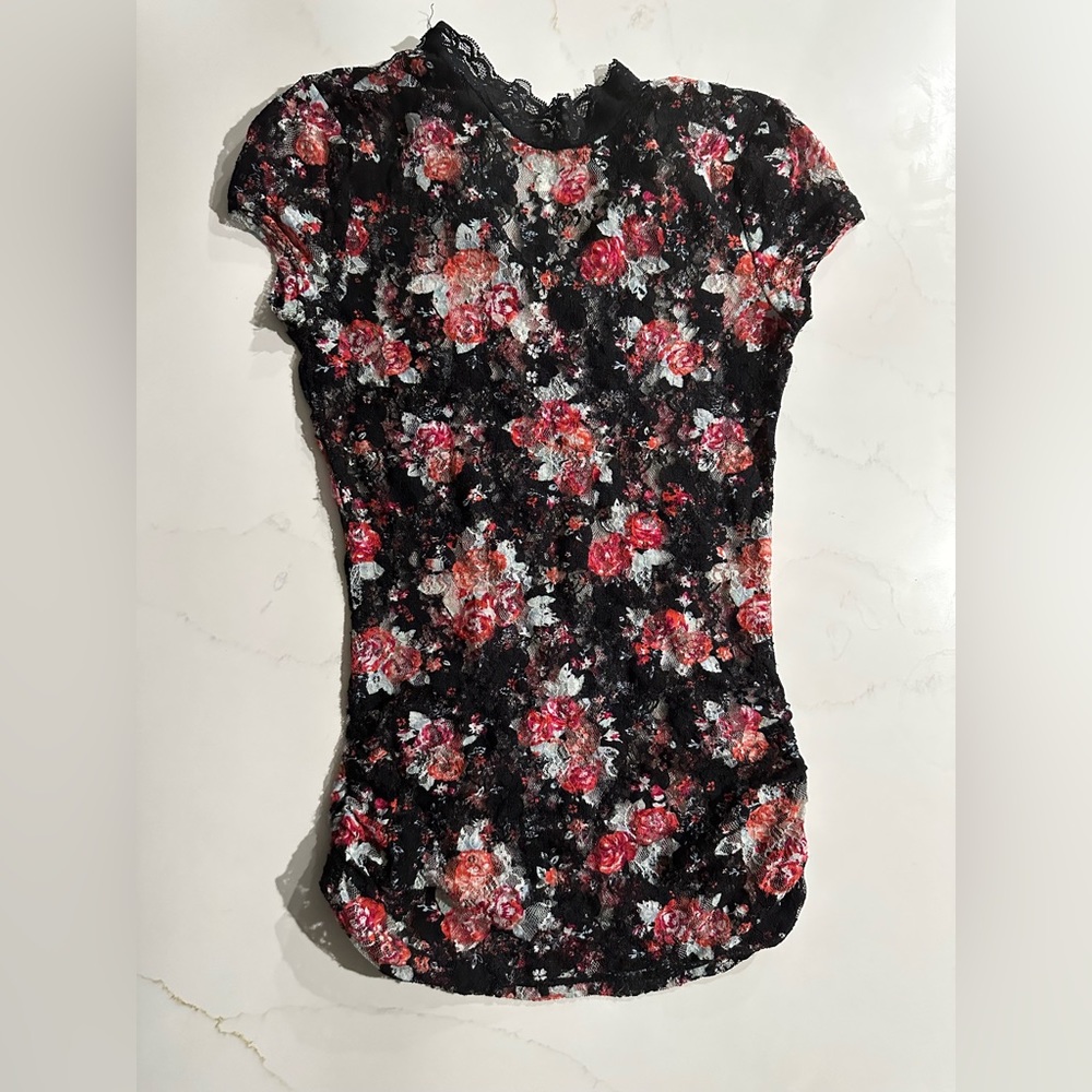 EUC Almost Famous lace top size S